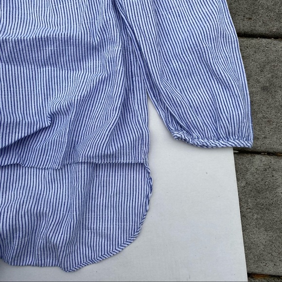 AQUA Women’s Stripes Off Shoulder Knots Front Tops - Picture 3 of 5